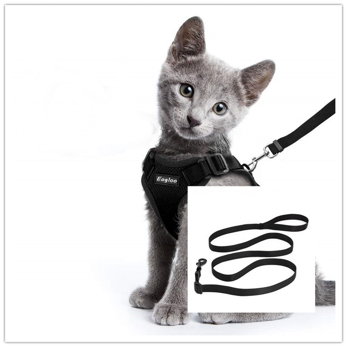 Cat harness backpack & Car Seatbelt – Adjustable Reflective Mesh Vest