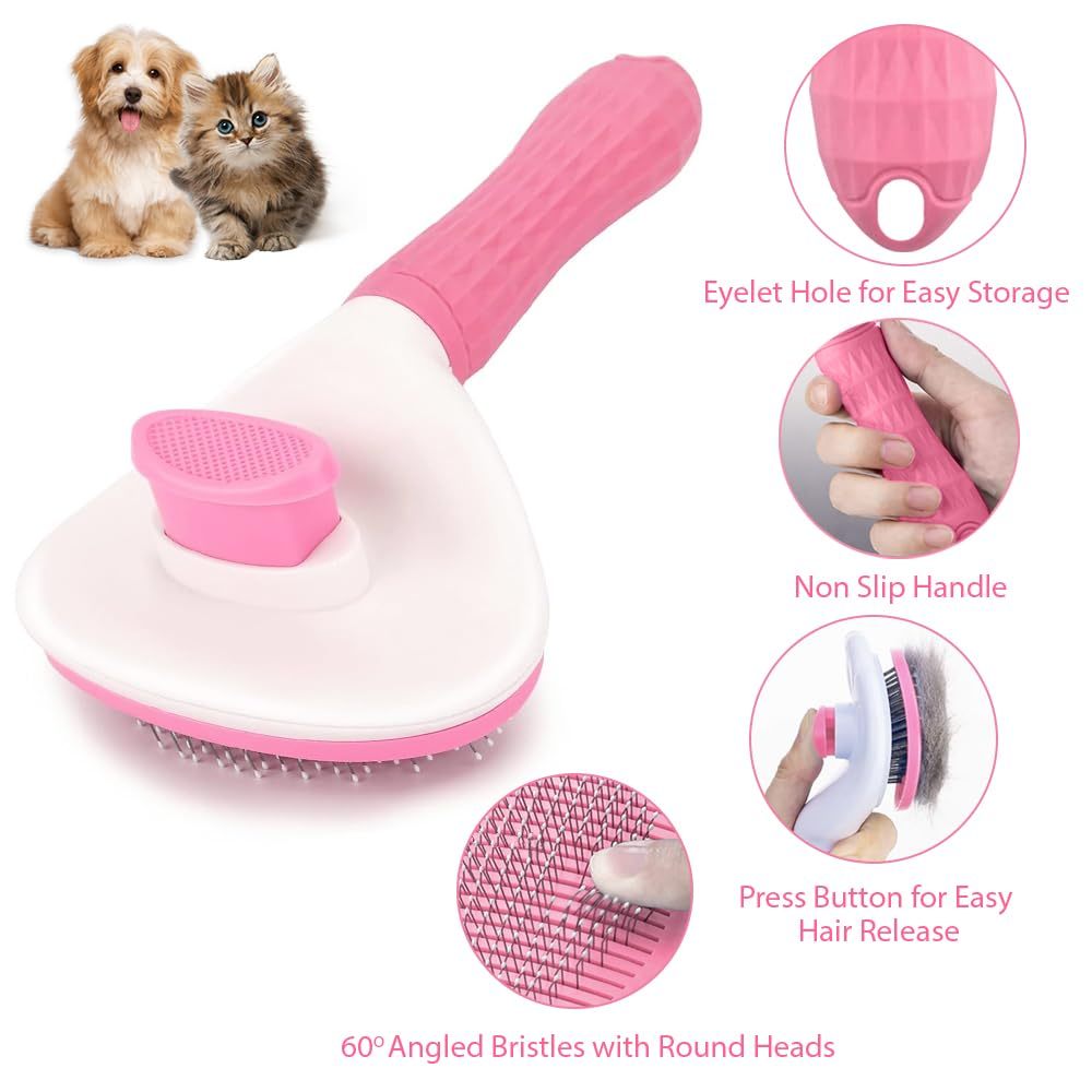 Hair Cat Brush slicker with Release Button
