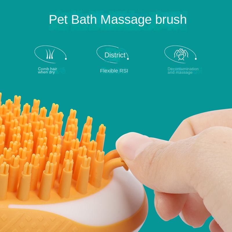 2-in-1 Dog Bath Brush & Massage Grooming Tool