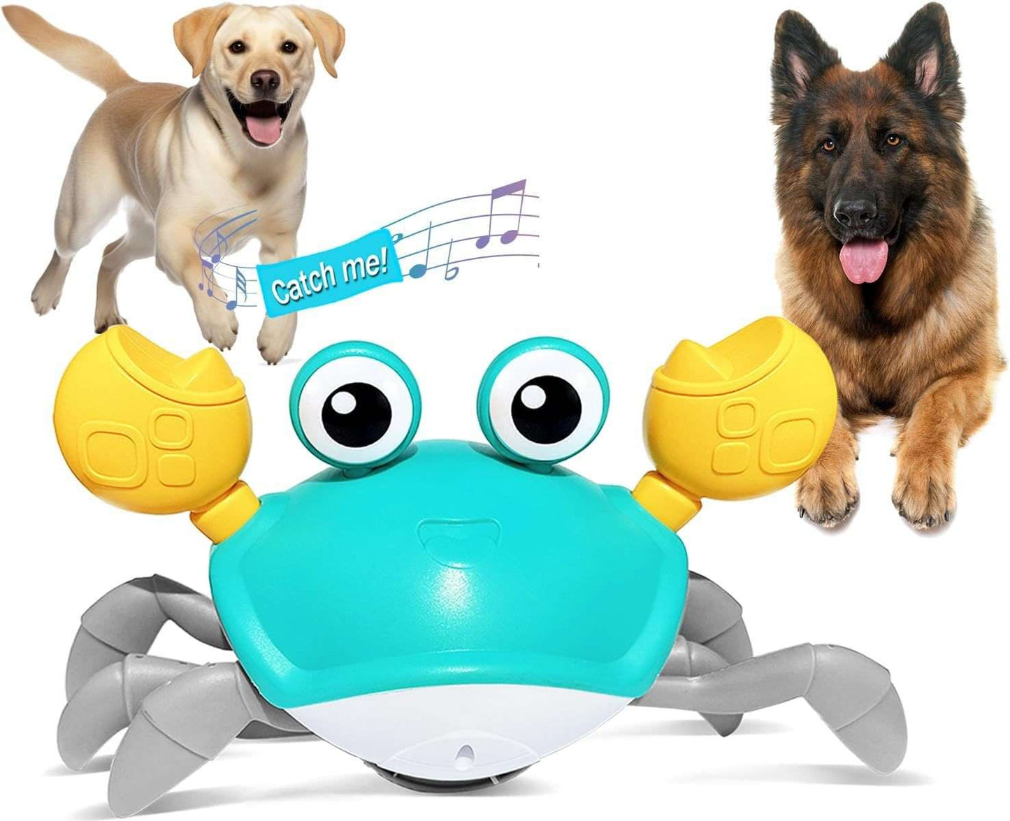 Interactive Crawling Crab Dog Toy – Obstacle Avoidance, Music & Lights