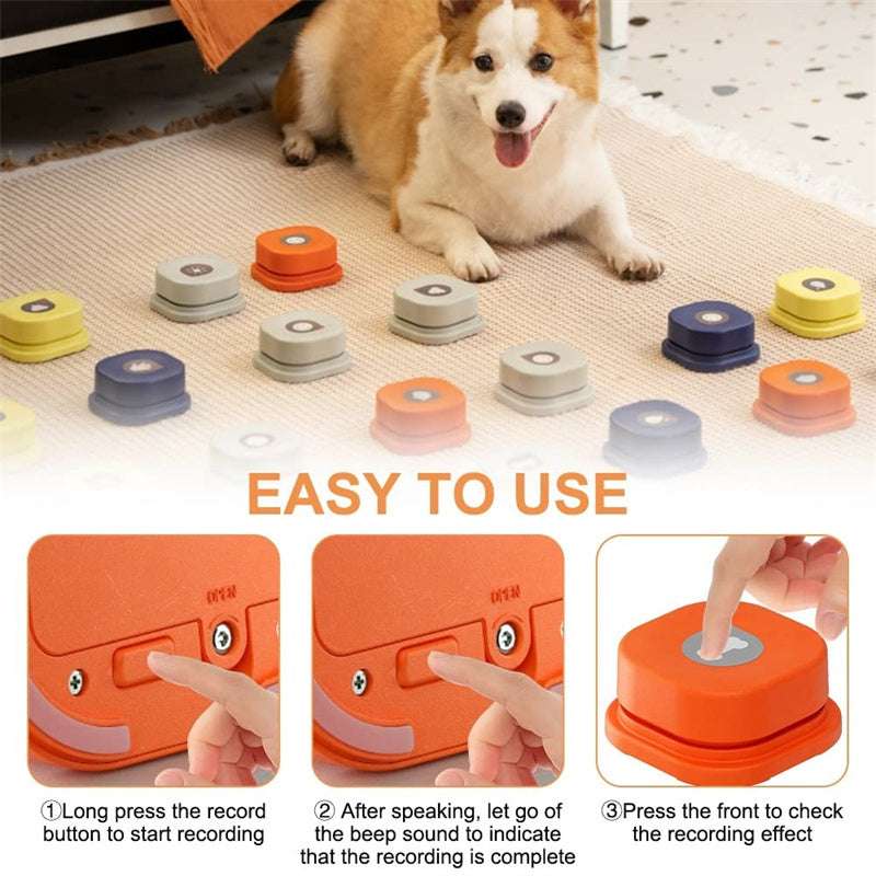 Recordable Pet Talking Button – Communication Toy for Dogs & Cats